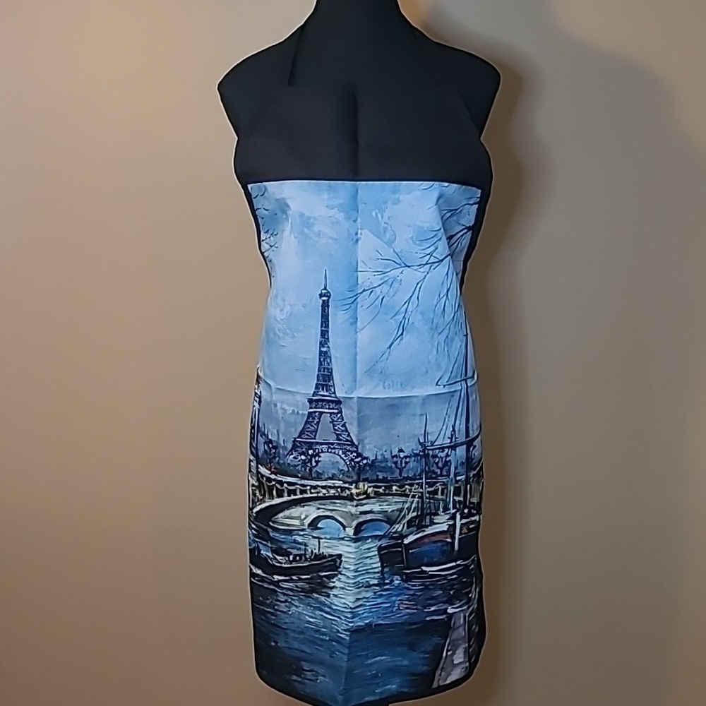 PARIS Themed Bib Apron Including The Eiffel Tower